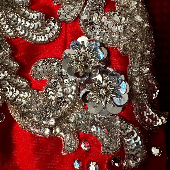 Vintage Ruby Sequin Majorette, Rhythmic gymnastics, figure skating bodysuit - Picture 6 of 14